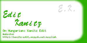edit kanitz business card